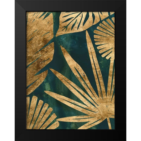 Emerald Jungle I Black Modern Wood Framed Art Print by Vess, June Erica