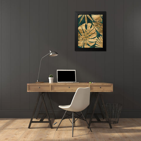 Emerald Jungle II Black Modern Wood Framed Art Print by Vess, June Erica