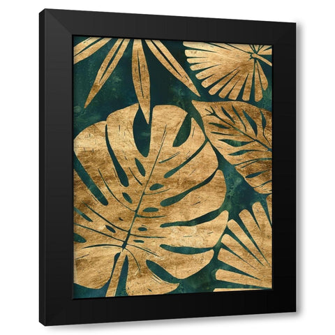Emerald Jungle II Black Modern Wood Framed Art Print by Vess, June Erica