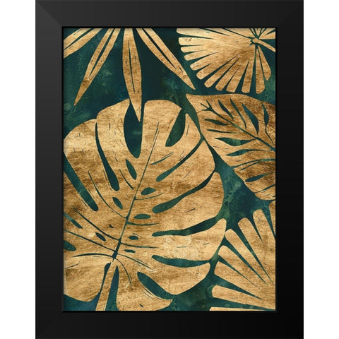 Emerald Jungle II Black Modern Wood Framed Art Print by Vess, June Erica