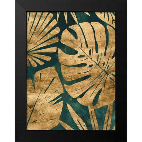 Emerald Jungle III Black Modern Wood Framed Art Print by Vess, June Erica