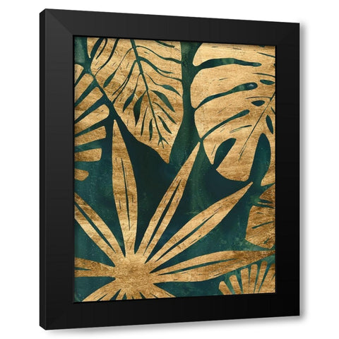 Emerald Jungle IV Black Modern Wood Framed Art Print by Vess, June Erica