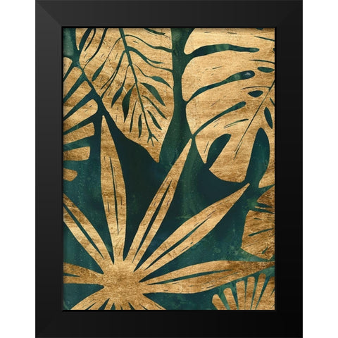 Emerald Jungle IV Black Modern Wood Framed Art Print by Vess, June Erica