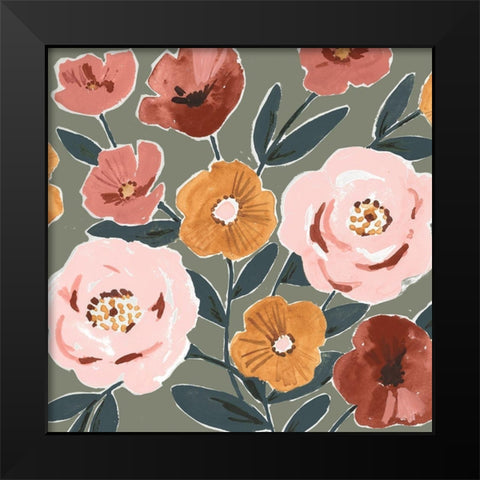 Fair Flowers I Black Modern Wood Framed Art Print by Borges, Victoria