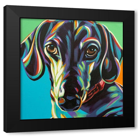 Painted Dachshund I Black Modern Wood Framed Art Print by Vitaletti, Carolee