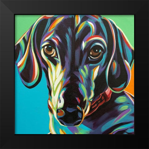 Painted Dachshund I Black Modern Wood Framed Art Print by Vitaletti, Carolee