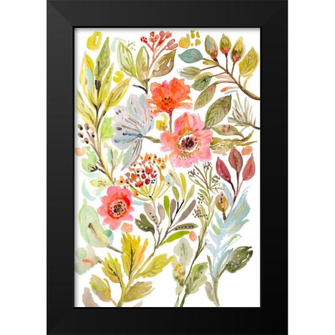 Happy Flowers IV Black Modern Wood Framed Art Print by Fields, Karen
