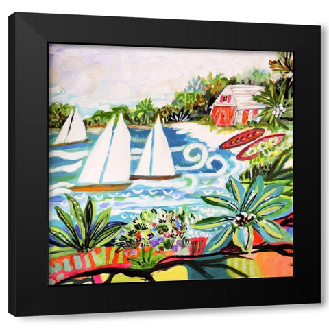Cottage by the Bay II Black Modern Wood Framed Art Print by Fields, Karen