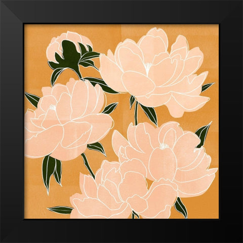 Modern Peonies I Black Modern Wood Framed Art Print by Scarvey, Emma