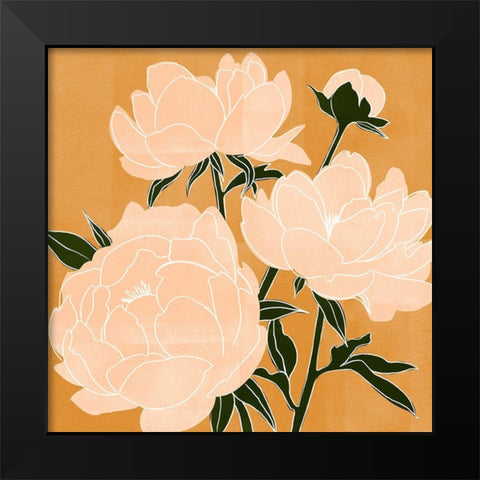 Modern Peonies II Black Modern Wood Framed Art Print by Scarvey, Emma