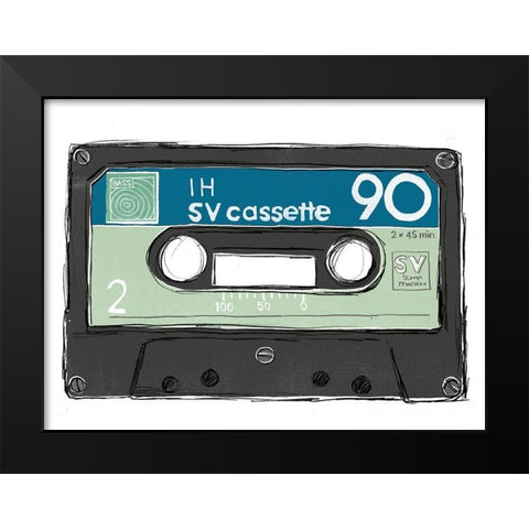 Mix Tape II Black Modern Wood Framed Art Print by Vess, June Erica
