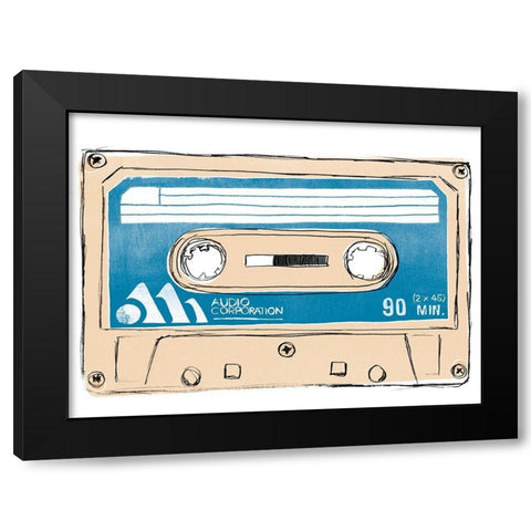 Mix Tape III Black Modern Wood Framed Art Print by Vess, June Erica