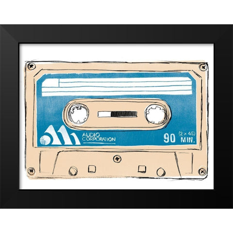 Mix Tape III Black Modern Wood Framed Art Print by Vess, June Erica