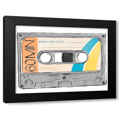 Mix Tape IV Black Modern Wood Framed Art Print by Vess, June Erica