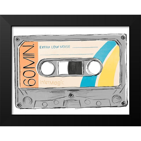 Mix Tape IV Black Modern Wood Framed Art Print by Vess, June Erica