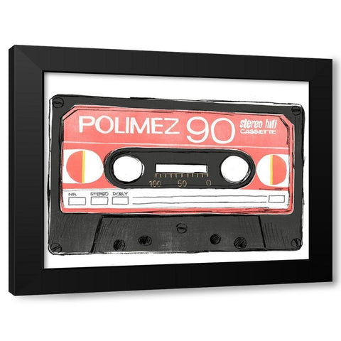 Mix Tape V Black Modern Wood Framed Art Print with Double Matting by Vess, June Erica