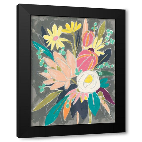 Fauvist Flora I Black Modern Wood Framed Art Print by Vess, June Erica