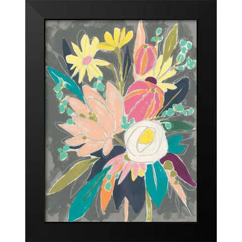 Fauvist Flora I Black Modern Wood Framed Art Print by Vess, June Erica