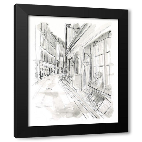 European City Sketch VI Black Modern Wood Framed Art Print with Double Matting by Vess, June Erica