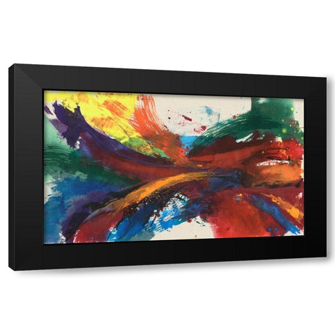 Twisting Rainbow I Black Modern Wood Framed Art Print with Double Matting by Goldberger, Jennifer