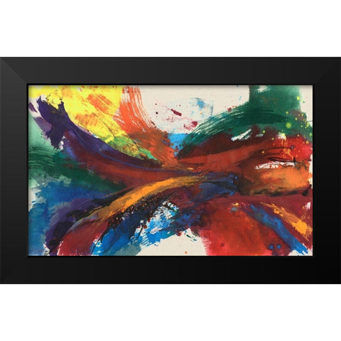 Twisting Rainbow I Black Modern Wood Framed Art Print by Goldberger, Jennifer