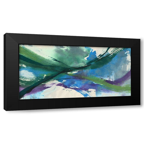 Undulating Citron I Black Modern Wood Framed Art Print with Double Matting by Goldberger, Jennifer