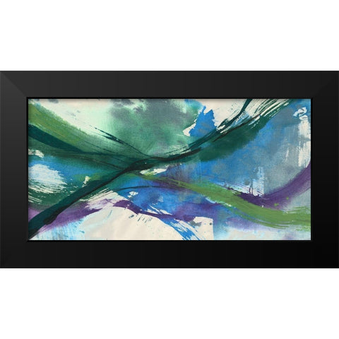 Undulating Citron I Black Modern Wood Framed Art Print by Goldberger, Jennifer