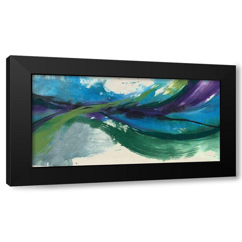 Undulating Citron II Black Modern Wood Framed Art Print by Goldberger, Jennifer