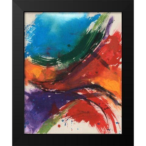 Primary Splash I Black Modern Wood Framed Art Print by Goldberger, Jennifer