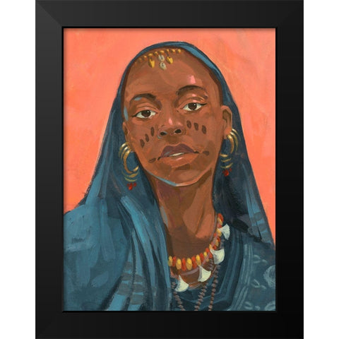 Wodaabe Woman I Black Modern Wood Framed Art Print by Green, Jacob