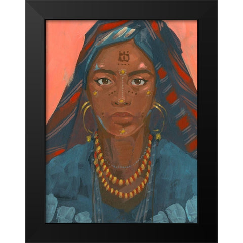 Wodaabe Woman II Black Modern Wood Framed Art Print by Green, Jacob