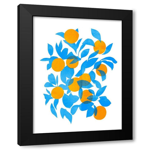 Bright Tangerines II Black Modern Wood Framed Art Print with Double Matting by Scarvey, Emma