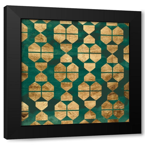 Tile Tableau IV Black Modern Wood Framed Art Print by Vess, June Erica