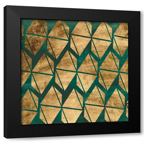 Tile Tableau VI Black Modern Wood Framed Art Print with Double Matting by Vess, June Erica