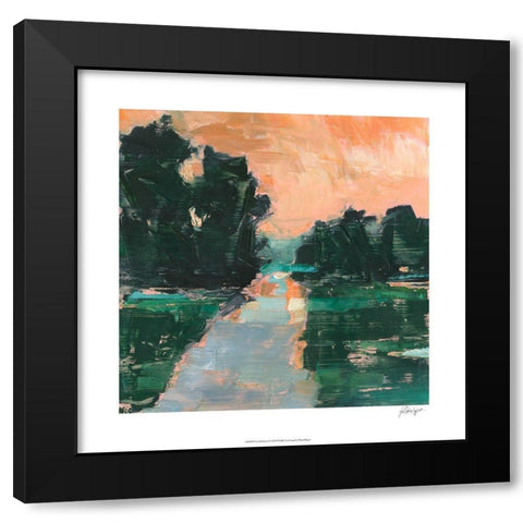 Coral Sunset I Black Modern Wood Framed Art Print by Harper, Ethan