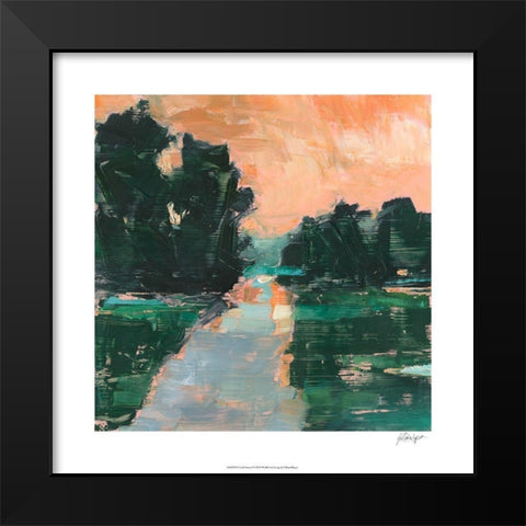 Coral Sunset I Black Modern Wood Framed Art Print by Harper, Ethan