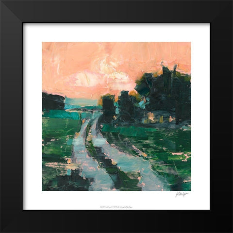 Coral Sunset II Black Modern Wood Framed Art Print by Harper, Ethan