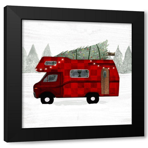 Yuletide Camper II Black Modern Wood Framed Art Print by Borges, Victoria