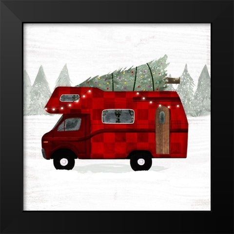Yuletide Camper II Black Modern Wood Framed Art Print by Borges, Victoria
