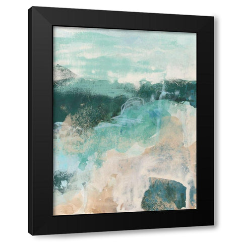 Emerald Vista II Black Modern Wood Framed Art Print by Vess, June Erica