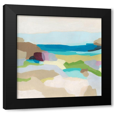 Pebble Valley I Black Modern Wood Framed Art Print by Vess, June Erica