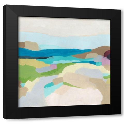 Pebble Valley II Black Modern Wood Framed Art Print with Double Matting by Vess, June Erica