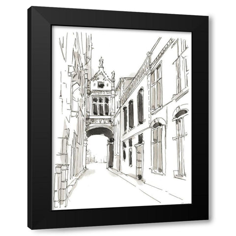 Pen and Ink Travel Studies III Black Modern Wood Framed Art Print with Double Matting by Harper, Ethan