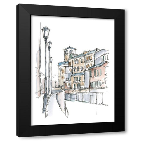 Watercolor Travel Sketchbook II Black Modern Wood Framed Art Print by Harper, Ethan