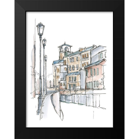 Watercolor Travel Sketchbook II Black Modern Wood Framed Art Print by Harper, Ethan