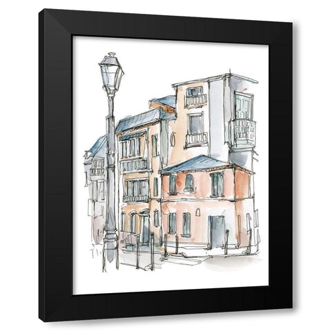 Watercolor Travel Sketchbook III Black Modern Wood Framed Art Print by Harper, Ethan