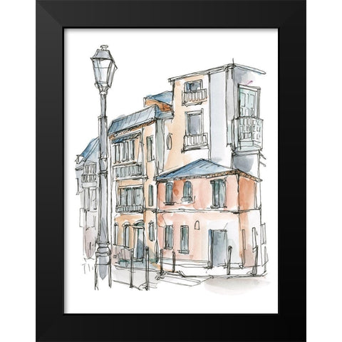 Watercolor Travel Sketchbook III Black Modern Wood Framed Art Print by Harper, Ethan