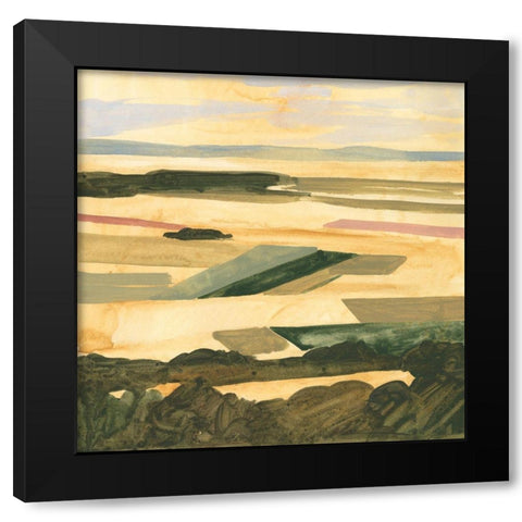 Golden Farmland II Black Modern Wood Framed Art Print with Double Matting by Borges, Victoria