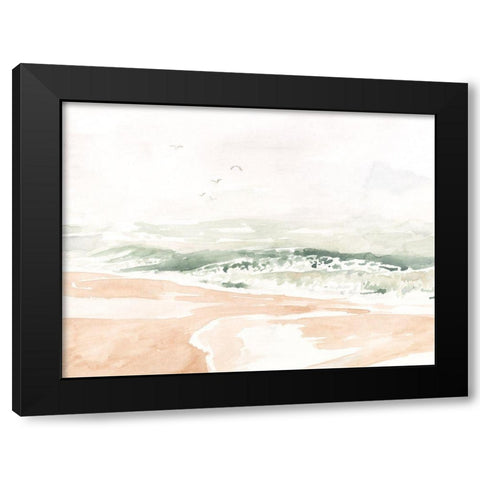 Sandy Surf I Black Modern Wood Framed Art Print with Double Matting by Borges, Victoria