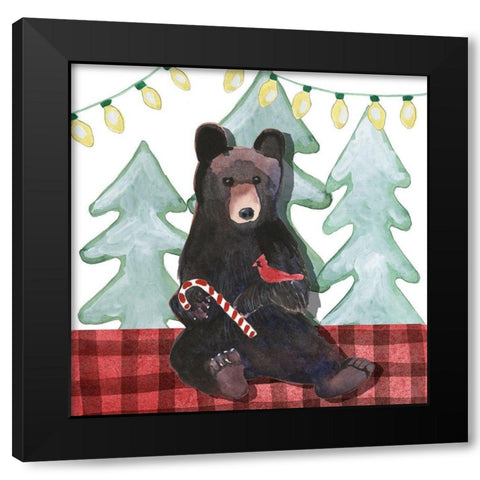 A Very Beary Christmas I Black Modern Wood Framed Art Print with Double Matting by Ludwig, Alicia